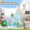 BRINJOY Teepee Tent for Kids, Toddlers Dinosaur Play Tent with LED String Lights, Foldable Children Teepee Tent Toy w/Storage Bag, Indoor Outdoor Pretend Playhouse Gift for Boys Girls Ages 3+ view 4