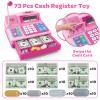 Bstoyder Calculator Cash Register Toy Gift for Kids Age 3, 4, 5, 6, 7, 8+ Year Old, 103 Pcs Grocery Store Playset with Microphone, Credit Card, Pink Cash Register Toy for Toddlers Kids 4-8 view 2