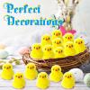 24 PCS Easter Fluffy Chicks,3.4 Inch Yellow Soft Plush Chicks Figurines,Realistic Plush Farm Chick Mini Ornaments Stuffed Animal for Easter,Party Favors,Gift Bag Filler view 4