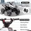 12V Kids Ride On ATV, Electric Battery, Powered Four Wheeler with Music, Led Lights, Soft Start, USB Port, and Treaded Tires, Adjustable High/Low Speed Modes; Perfect for Boys and Girls (White) view 3