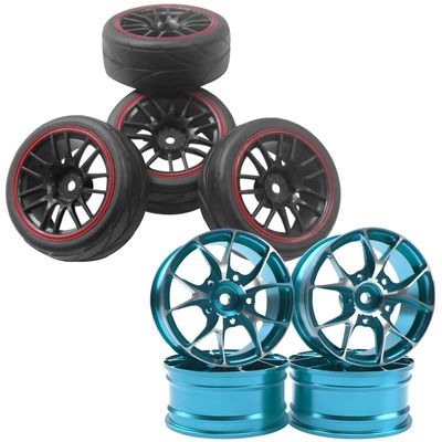 12mm Hex Wheel Rims & OD 2.59" Rubber Tires & Metal Wheel Rims RC 12mm Hex Hubs 1/10 RC Drift On-Road Racing Touring Wheel Rim