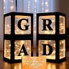 Ledido 2026 Graduation Balloon Boxes Decorations, 4 Pieces Black Clear Grad Balloon Boxes with Letters & Fairy Lights, Class of 2026 Graduation Party Supplies for College, Prom, Birthday, Baby Shower view 1