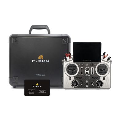 FrSky Tandem X20 PRO AW Radio Transmitter 2.4G & 900M Dual-Band, CNC Metal Shell, Built-in TD-ISRM Pro, 24 Channels Professional Remote Controller with Carrying Case(Silver)