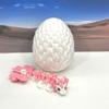 3D Printed Baby Dragon with Dragon Egg, Articulated White and Pink Clover Dragon, Fidget Toy for Autism ADHD BD007-CLO view 2