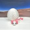 3D Printed Dragon with Dragon Egg, Articulated Axolotl Baby Dragon, White and Pink Axolotl Dragon, Fidget Toy for Autism ADHD BD008-WE view 2
