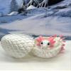 3D Printed Dragon with Dragon Egg, Articulated Axolotl Baby Dragon, White and Pink Axolotl Dragon, Fidget Toy for Autism ADHD BD008-WE view 3