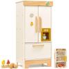 PairPear Wooden Toy Fridge for Kids Kitchen, Toddler Pretend Play Refrigerator with Real IceDrop, Magnetic Stickers, Kids Toy Food Play Kitchen Accessory Gift for Boys & Girls Age 3+ view 1