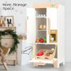 PairPear Wooden Toy Fridge for Kids Kitchen, Toddler Pretend Play Refrigerator with Real IceDrop, Magnetic Stickers, Kids Toy Food Play Kitchen Accessory Gift for Boys & Girls Age 3+ view 2
