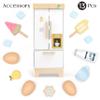 PairPear Wooden Toy Fridge for Kids Kitchen, Toddler Pretend Play Refrigerator with Real IceDrop, Magnetic Stickers, Kids Toy Food Play Kitchen Accessory Gift for Boys & Girls Age 3+ view 3