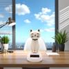 White Cat Solar Powered Decor, Cute Swing Animal Dancing Dolls Car Dashboard Ornament, Solar Shaking Cat Desktop Decoration for Home Office, Solar Power Kits Office Home Desk Decor view 4