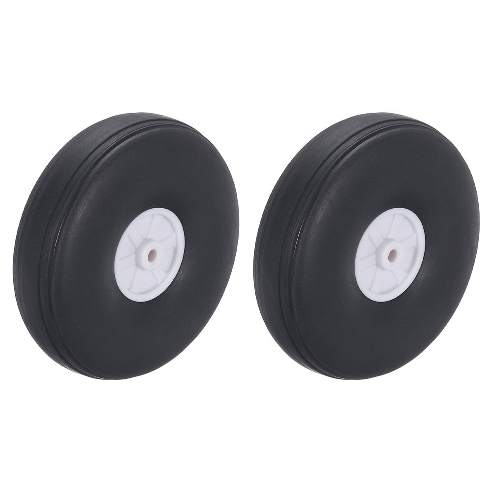 MECCANIXITY RC Airplane Wheels 2.76"x 1.06"x 0.15" OD RC Airplane,Aircraft PU Sponge Wheels,Tire Tail Wheel RC Aircraft Foam Wheel Replacement for DIY RC Model Plane Aircraft Pack of 2
