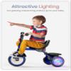 besrey Kids Tricycle with Flash Wheels for Ages 18 Months to 5 Years, Toddler Tricycle with Bell, Kids Tricycle, Gift for 2-5 Year Olds, Gift and Toy for Boys and Girls, Tricycle for Toddlers, Blue view 3