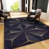 TIMOILU 4x5 Area Rugs Abstract Geometry Black Gold Small Rugs for Bedroom, Low Pile are Not Stumbling Foot Kids Rugs for Playroom Living Room End Table Nursery view 2