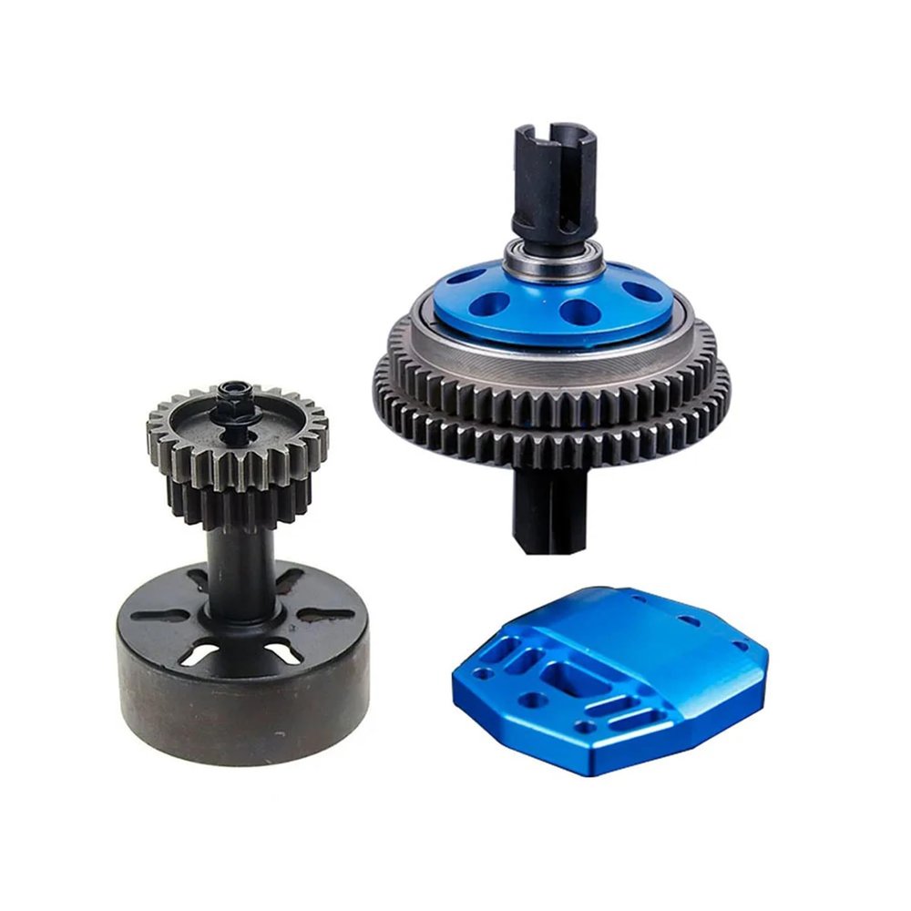 FLMLF Alloy 2 Speed Transmission Gear with Clutch Bell Kit for 1/5 Losi 5ive T Rovan Lt Kingmotor X2 Truck RC CAR Parts (Blue)