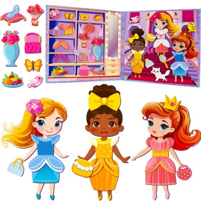 QUOKKA Magnetic Dress-Up Dolls for Girls Boys with 35 Magnetic Pieces - Creative Magnetic Play Set for Home or Travel - Perfect Magnetic Paper Dolls for Ages 3 and Up, Boost Storytelling with Princess