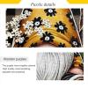 1000 Pieces Jigsaw Puzzle Gnome with Daisy Flowers Plaid Challenging Puzzle Game Funny Puzzle for Adults Kids view 2
