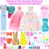 BJDBUS 50 Pcs Doll Clothes and Accessories, 2 Wedding Gowns 4 Fashion Dresses 2 Tops 2 Pants Outfits 2 Swimsuits Bikini 10 Shoes 10 Hangers 17 Accessories Stuffers for 11.5 inch Girl Doll view 2