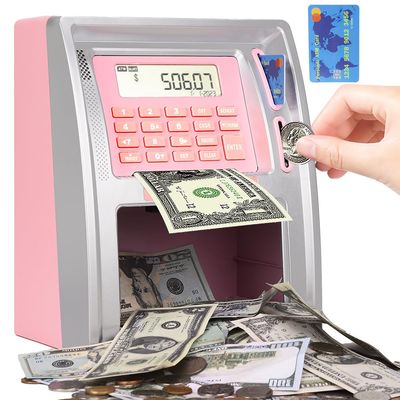2025 Upgraded ATM Piggy Bank for Real Money, Talking ATM Bank for Kids, Money Bank with Card, Password, Coin Recognition, Bill Feeder, Balance Calculator, Gift for Teen Boys Girls