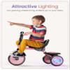 besrey Colorful Lighting Toddler Tricycle for Ages 18 Months to 5 Years, Toddler Bike with Bell, Kids Tricycle, Gift for 2-5 Year Olds, Toy for Boys and Girls, Tricycle for Toddlers, Pink view 3