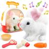 SMILESSKIDDO Jumping Rabbit Toys for Girls - Electronic Hopping Bunny with Wiggle Ears & Nose, Storage Cage and Accessories, Interactive Pet Gifts for Toddlers 1 2 3 4 5 6 Year Old view 1