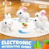 SMILESSKIDDO Jumping Rabbit Toys for Girls - Electronic Hopping Bunny with Wiggle Ears & Nose, Storage Cage and Accessories, Interactive Pet Gifts for Toddlers 1 2 3 4 5 6 Year Old view 2