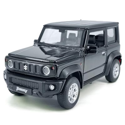 1:24 Scale 2021 Jimny SUV Model Toy Car Metal Diecast Toy Vehicle, Doors Open, Light Sound, Pull Back, Toys for Boys Kids Gifts, Men Collection, Home Office Dcor, Black
