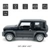 1:24 Scale 2021 Jimny SUV Model Toy Car Metal Diecast Toy Vehicle, Doors Open, Light Sound, Pull Back, Toys for Boys Kids Gifts, Men Collection, Home Office Dcor, Black view 2