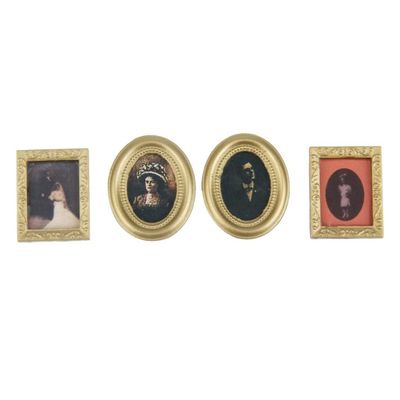1:12 Scale Dollhouse Miniature Photo Frame Doll House Family Furniture Accessories Mini Framed Picture Photo Wall Decoration 4pcs Toy Game.