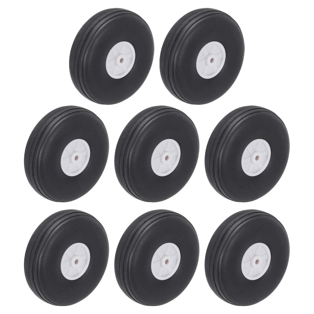 MECCANIXITY RC Airplane Wheels 2.52 x 0.91 x 0.12 RC Airplane,Aircraft PU Sponge Wheels,Tire Tail Wheel RC Aircraft Foam Wheel Replacement for DIY RC Model Plane Aircraft Pack of 8
