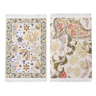 2pcs 1:12 Miniature Dollhouse Rug Dollhouse Accessory Doll House Rug Miniature Dollhouse Blanket Small Doll Mat