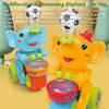 Miracland Drumming Elephant Car, Multifunctional Musical Blow Floating Ball, Tricycle with Universal Wheel, Lights and Music, 2 Foam Balls (Yellow) view 2
