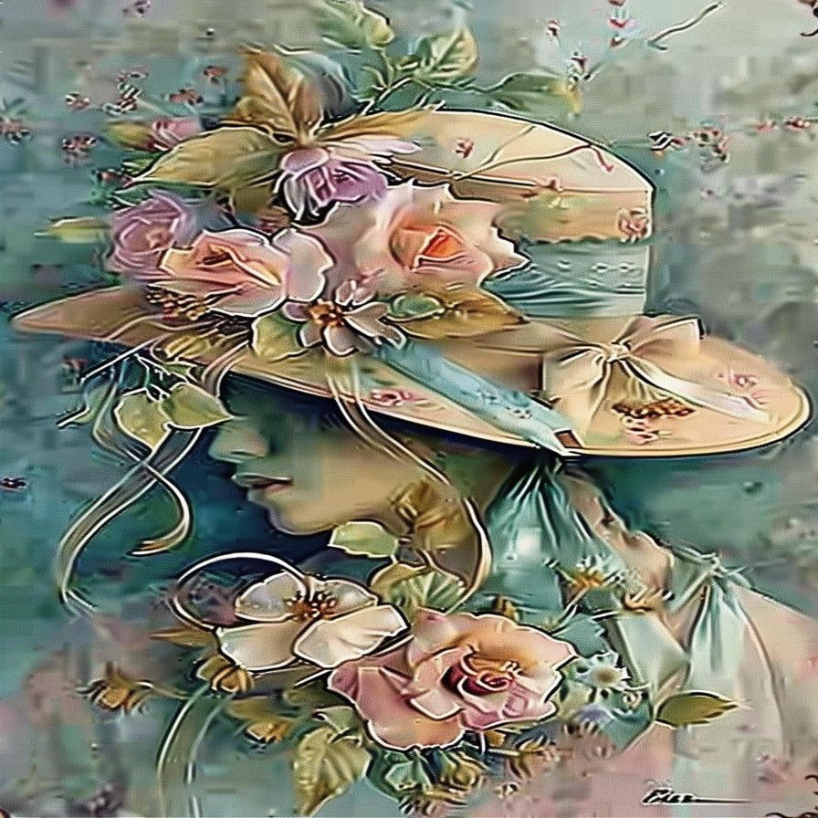 1000 Piece Adult Puzzle, Girl in The Flowery Hat, Puzzle Educational Gift, Unique Room Decor Exercise Willpower - Idea Gift