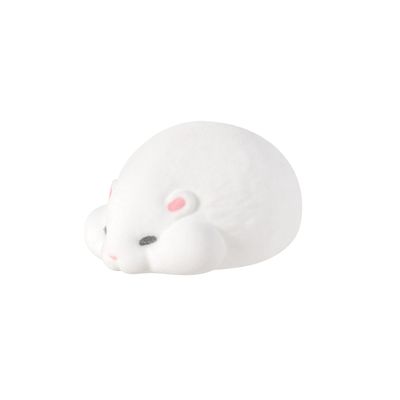 Adorable Fatty Flocking Tsumucco Hamsters Stack up,Stress Relief Squeeze Squeak Toys (White Hamster)