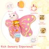 Baby Toys 0-6 Months,Infant Musical Sensory Stuffed Animal with Squeaker,Rattle,Crinkle Wings,Teether & Hanging Ring,Tummy Time Toy for Newborn 0-3-6-12 Months Boys & Girls Gift,Butterfly,Pink view 2