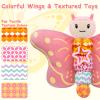 Baby Toys 0-6 Months,Infant Musical Sensory Stuffed Animal with Squeaker,Rattle,Crinkle Wings,Teether & Hanging Ring,Tummy Time Toy for Newborn 0-3-6-12 Months Boys & Girls Gift,Butterfly,Pink view 3
