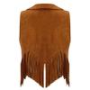 iiniim Halloween Cowboy Jacket Waistcoat Kids Cowgirl Suede Tassel Vest Medieval Renaissance Outerwear Tops Brown 10 Years view 2