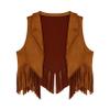 iiniim Halloween Cowboy Jacket Waistcoat Kids Cowgirl Suede Tassel Vest Medieval Renaissance Outerwear Tops Brown 10 Years view 3