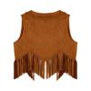 iiniim Halloween Cowboy Jacket Waistcoat Kids Cowgirl Suede Tassel Vest Medieval Renaissance Outerwear Tops Brown 10 Years view 4