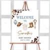 Lindanr Cowboy Baby Shower Welcome Sign, Western Country Baby Shower Decor, Unframed Art Print, Living Room, Bedroom, Home Office Wall Art view 1