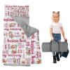 Dyoart, Personalized Toddler Nap Mat with Pillow and Blanket - Roll Up Nap Mat for Preschool, Daycare - Custom Names Soft Kids Sleeping Bags - Lightweight Sleeping Bag Letters and Flowers view 1
