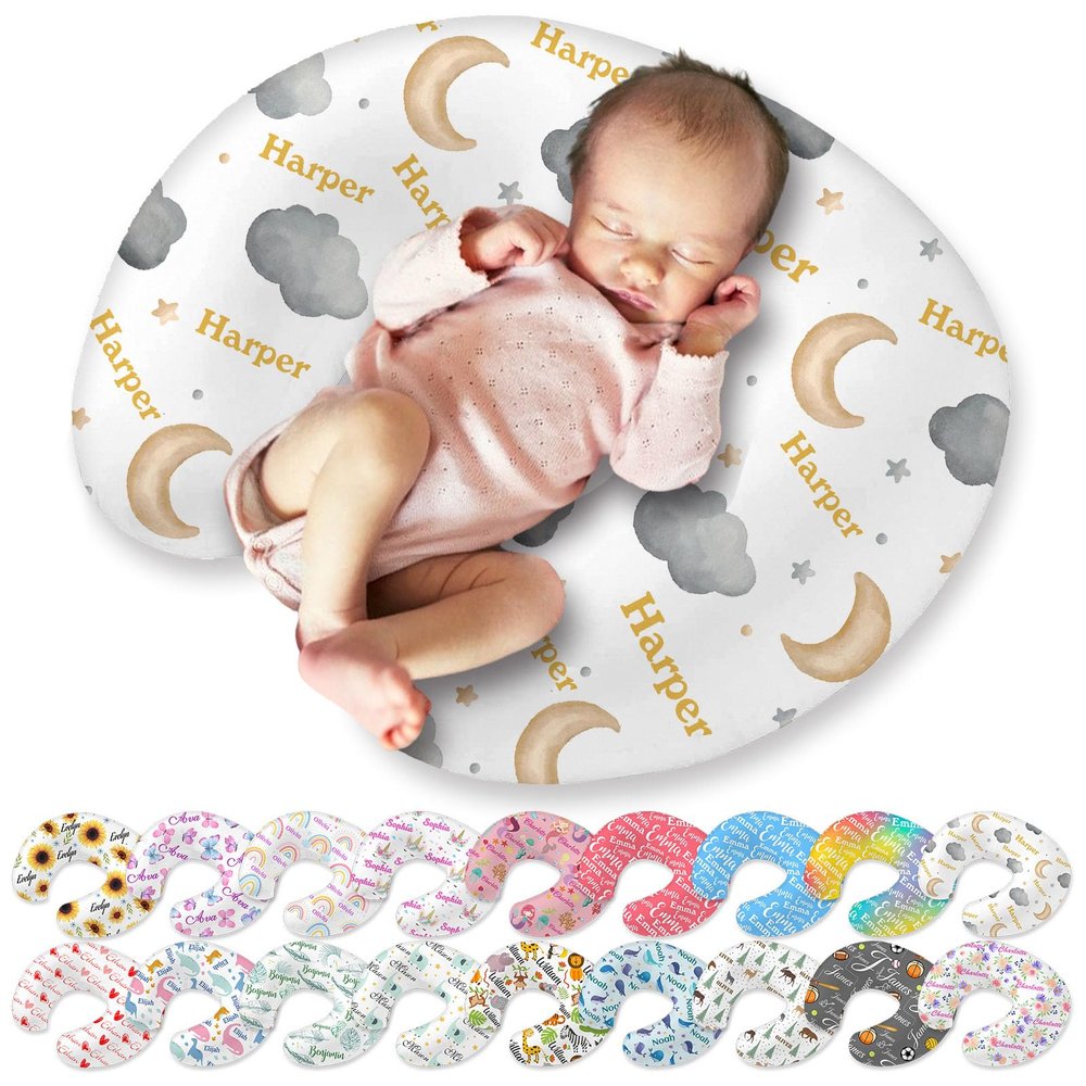 Custom Baby Nursing Pillow Cover Personalized with Name Customized Baby Shower Gifts for Boys Girls