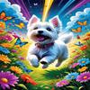 1000 PieceAdult and Youth Colorful Animals Puzzles West Highland White Terrier Fun and challenging,Chasing Butterflies Themed Puzzles,Great Gift for Family and Friends Dimensions 20 X 28.8 Inche view 1