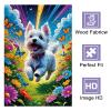 1000 PieceAdult and Youth Colorful Animals Puzzles West Highland White Terrier Fun and challenging,Chasing Butterflies Themed Puzzles,Great Gift for Family and Friends Dimensions 20 X 28.8 Inche view 2