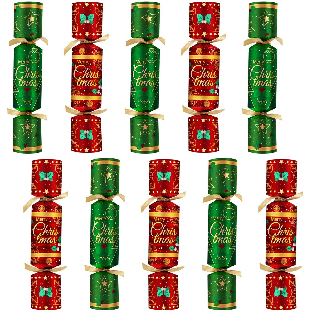 10 Pack Christmas Party Favors No-Snap with Prizes Party Hats Joke Little Gifts for Adults Kids British Xmas Holiday Dinner Traditions English Party Supplies Table Games