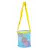 Beach Toy Bag Beach Shoulders Bag Mesh Beach Bag Kid Sand Toy Bag Bucket Bag Seashells Storage Bag Beach Net Bag, Blue Yellow Strap view 1