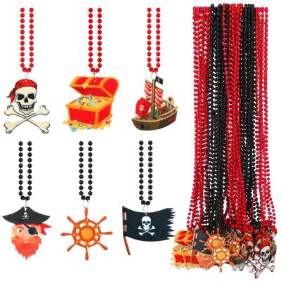 Otuuz 36 Pcs Beads Necklace Jewelry Accessories Day Necklaces Chains Party Decorations Gift for Costume Cosplay Party Favor(Pirate)