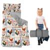 Dyoart, Personalized Toddler Nap Mat with Pillow and Blanket - Roll Up Nap Mat for Preschool, Daycare - Custom Names Soft Kids Sleeping Bags - Lightweight Sleeping Bag Roosters Designs view 1