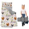 Dyoart, Personalized Toddler Nap Mat with Pillow and Blanket - Roll Up Nap Mat for Preschool, Daycare - Custom Names Soft Kids Sleeping Bags - Lightweight Sleeping Bags Hen Design view 1