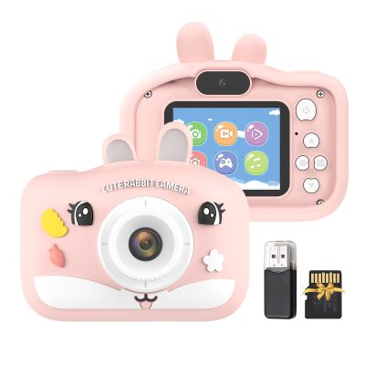 Andoer Kids Photo Camera with 32GB Card, 1080P HD Selfie Video Photo Camera for Kids, 2.0" Digital Camera for Kids with 8X Zoom, Boys and Girls Years Old Birthday Gifts (Pink)