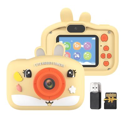 Andoer Kids Photo Camera with 32GB Card, 1080P HD Selfie Video Photo Camera for Kids, 2.0" Digital Camera for Kids with 8X Zoom, Boys and Girls Years Old Birthday Gifts (Beige)